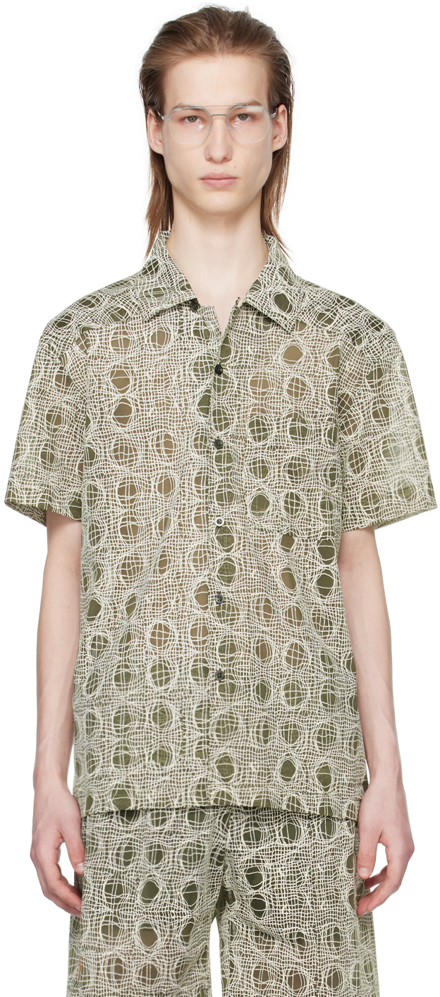 Green Warp Shirt by Olly Shinder on Sale