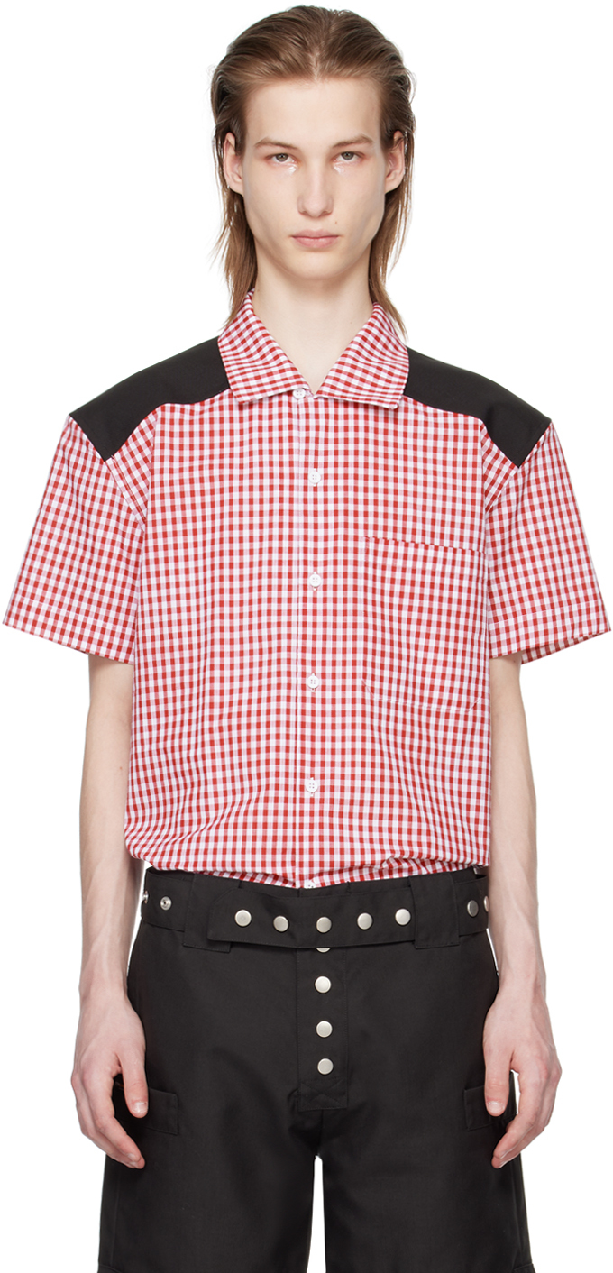 Olly Shinder Gingham Check-print Shirt In Red Gingham/black