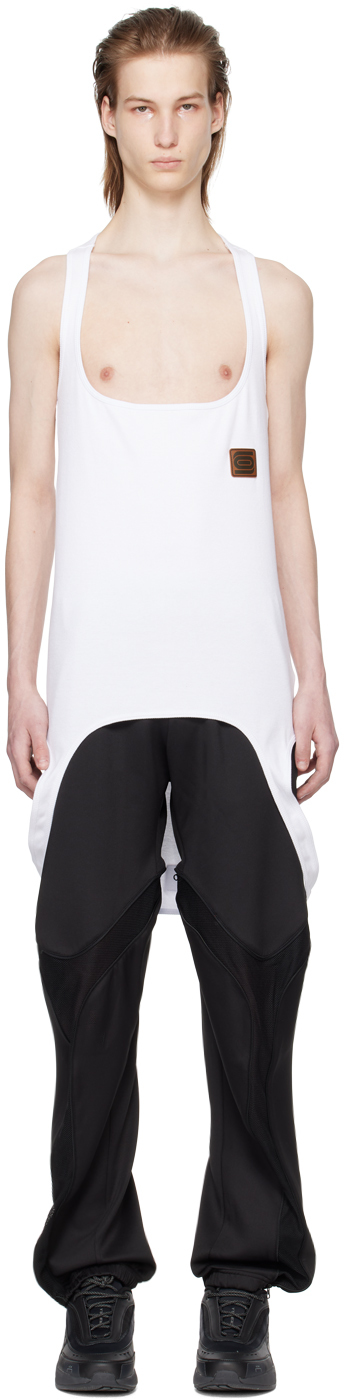 Shop Olly Shinder White Upside Down Tank Top In White Rib