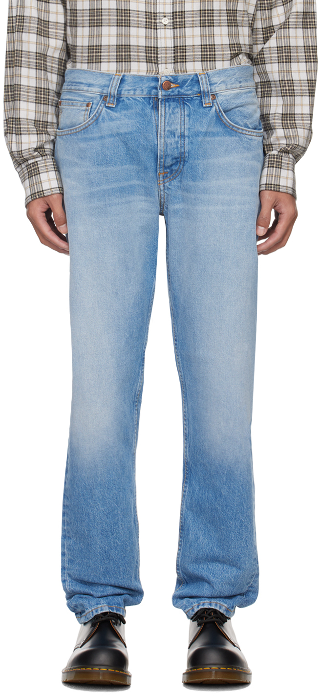 Nudie Jeans: Blue Steady Eddie II Jeans | SSENSE Canada
