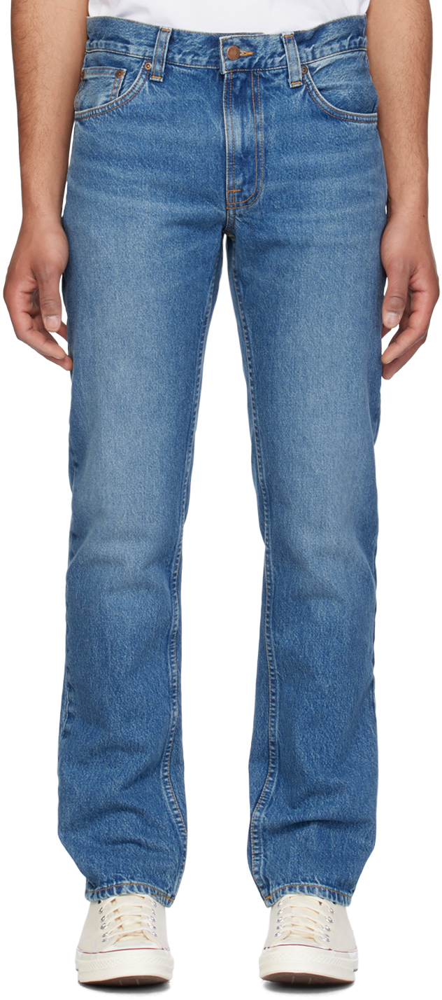 Shop Nudie Jeans Blue Gritty Jackson Jeans In Day Dreamer