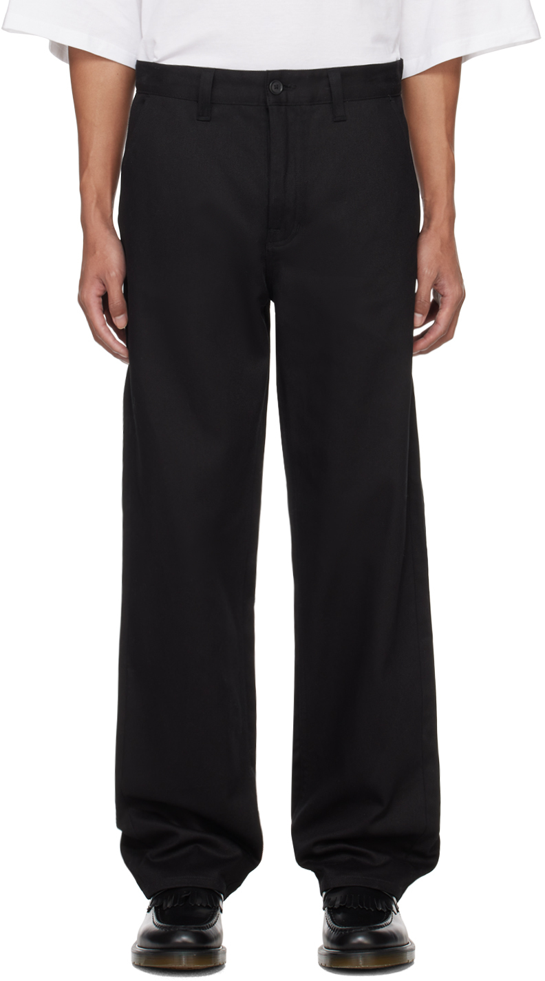 Black Tuff Tony Trousers by Nudie Jeans on Sale