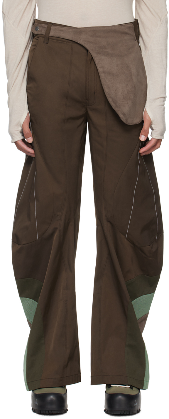 Brown Articulated Waistbag Trousers