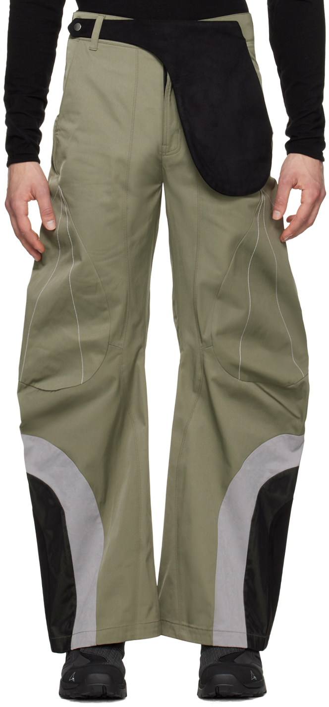 SSENSE Exclusive Khaki Articulated Waistbag V1 Trousers