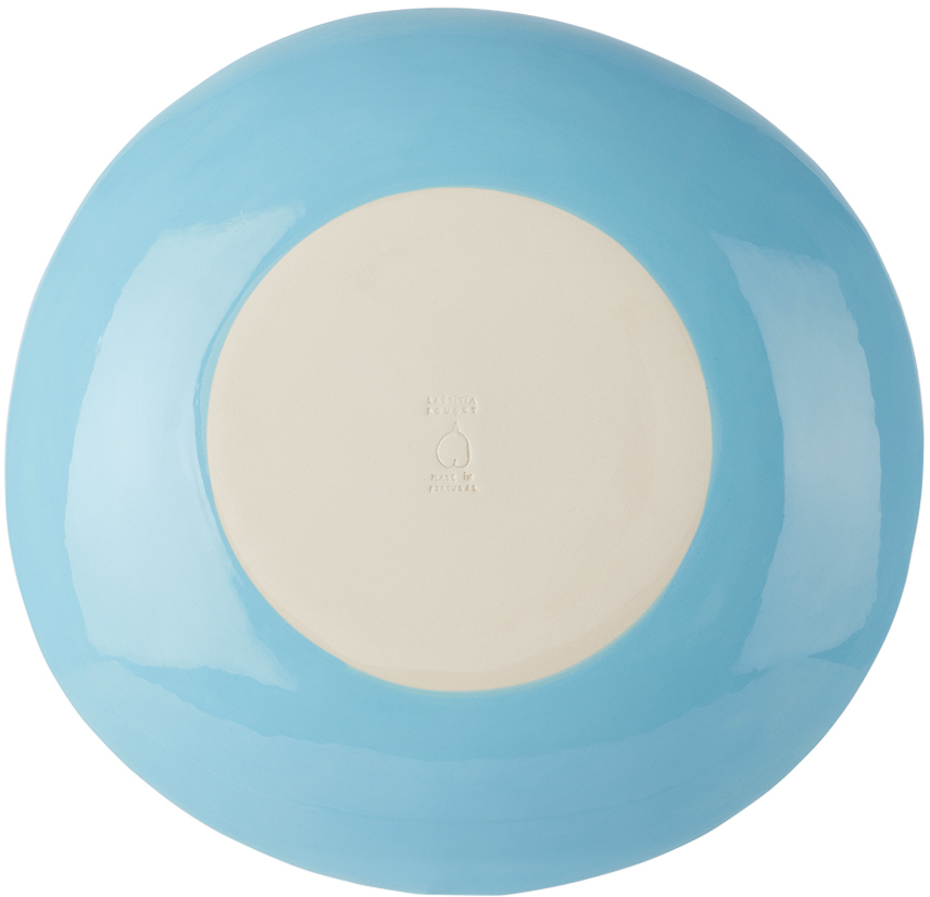 Laetitia Rouget Blue Swimmers Fruit Platter In Turquoise