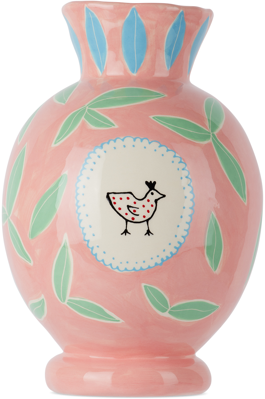 Shop Laetitia Rouget Pink 'listen To The Birds' Vase