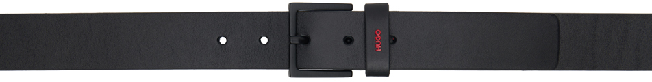 Hugo Black Logo Lettering Keeper Belt In Black 002