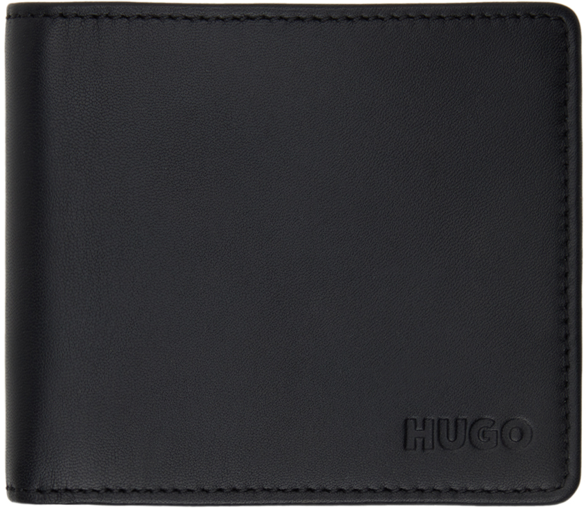 Hugo Black Logo Wallet In 001-black
