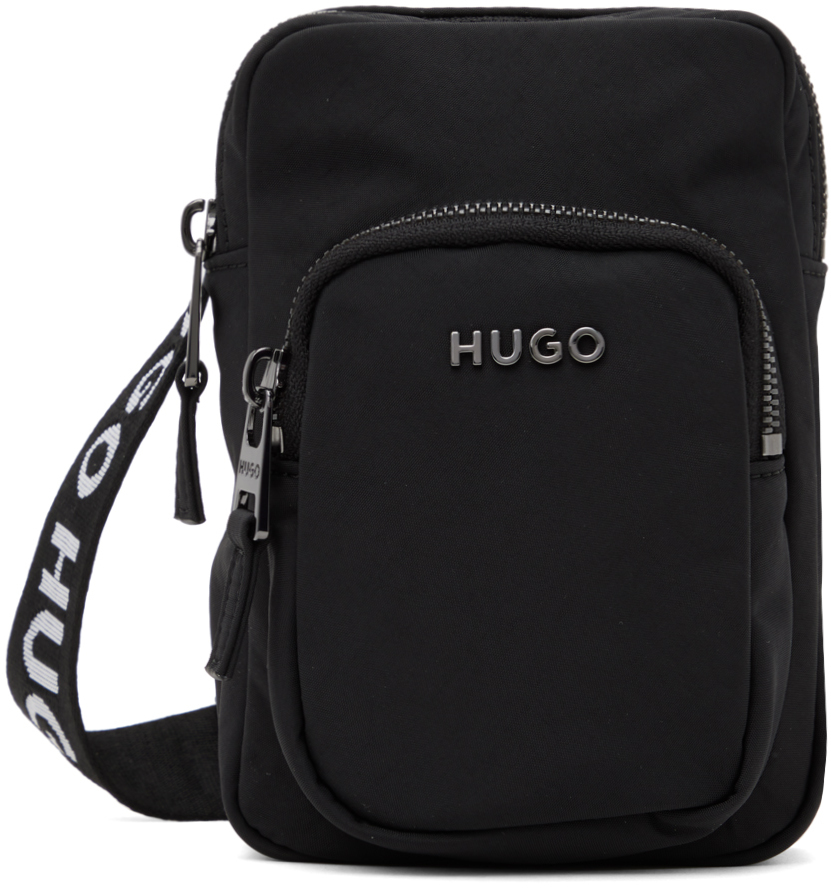 Hugo Black Mini Reporter Bag In Black 001