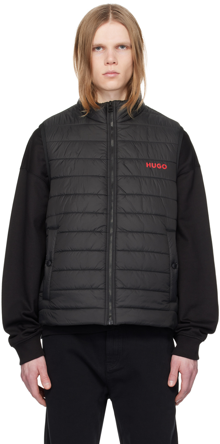 Shop Hugo Black Water-repellent Vest In 001-black