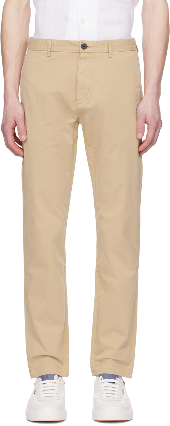 Shop Hugo Beige Slim-fit Trousers In 264-medium Beige