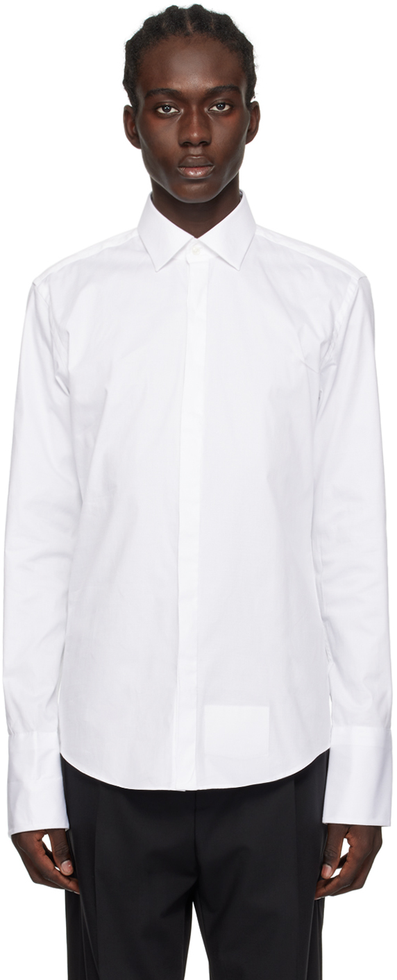 Shop Hugo White French Cuff Shirt In Open White 199