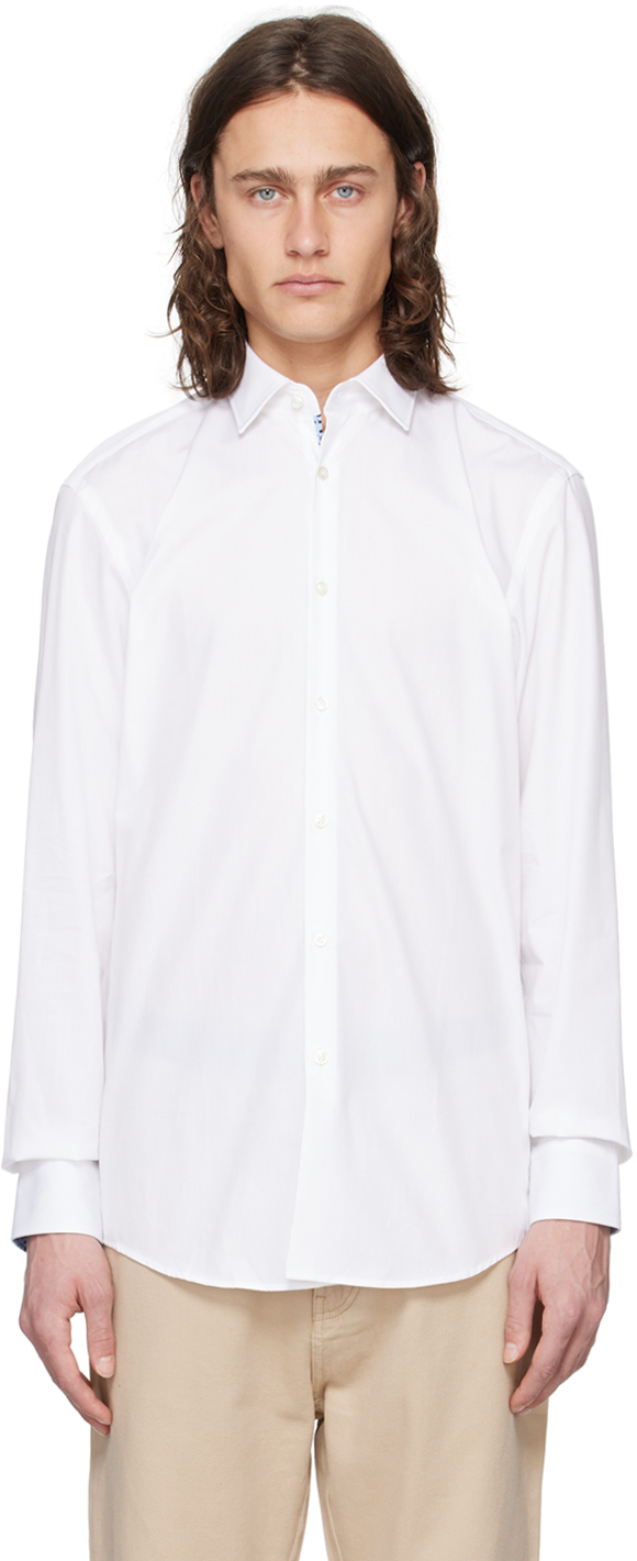 White Spread Collar Shirt