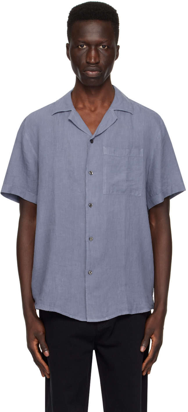 Shop Hugo Blue Button Shirt In 462-open Blue