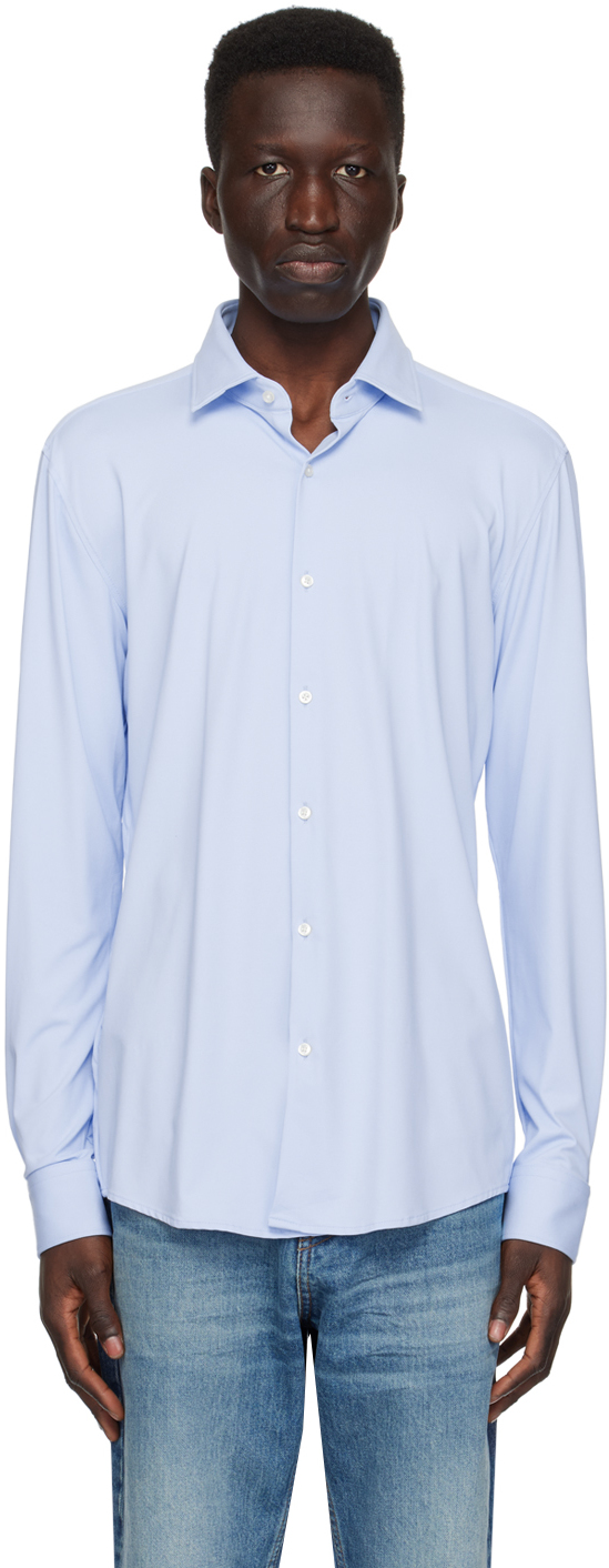 Shop Hugo Blue Button Shirt In 459-light/pastelblue