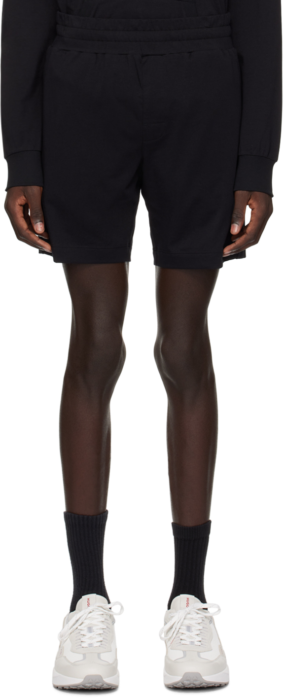 Hugo Black Printed Shorts In Black 001