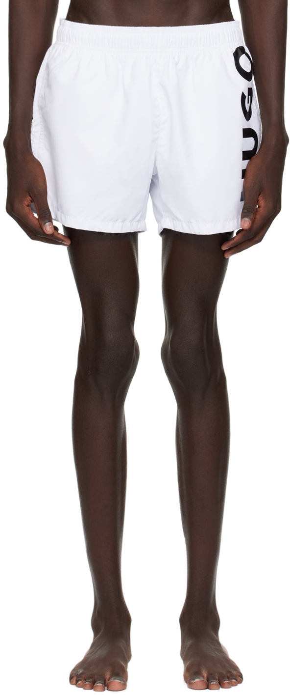 White Printed Swim Shorts
