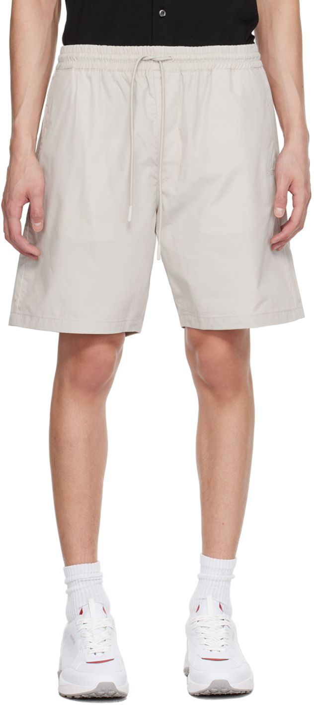 Hugo Grey Drawstring Shorts In 055-light/pastelgrey