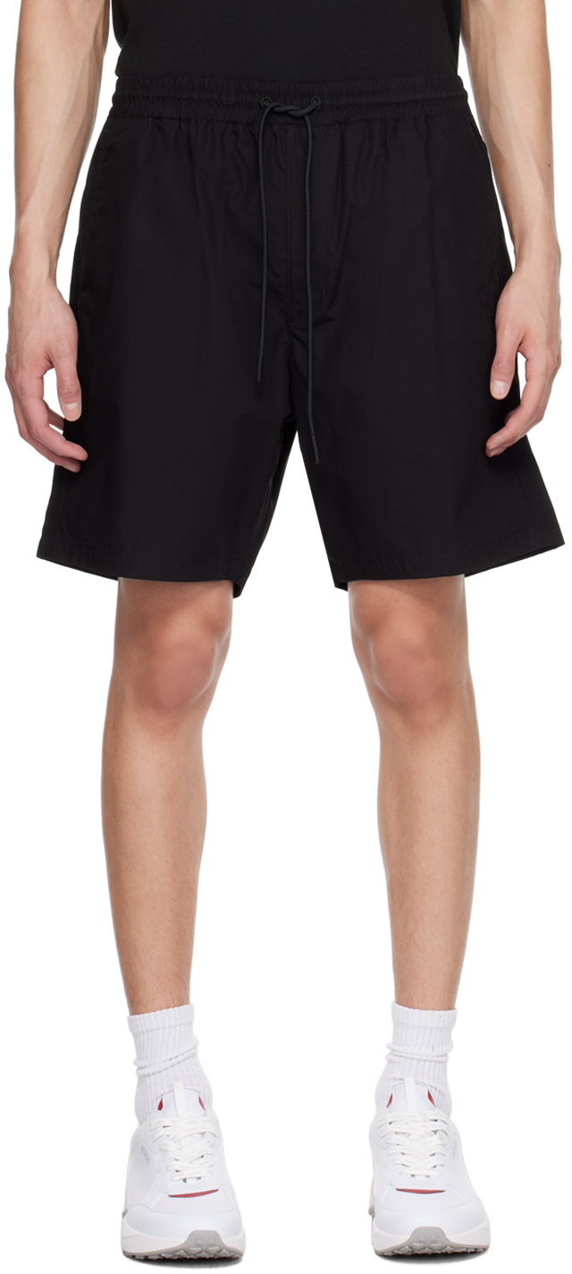 Hugo Black Drawstring Shorts In 001-black