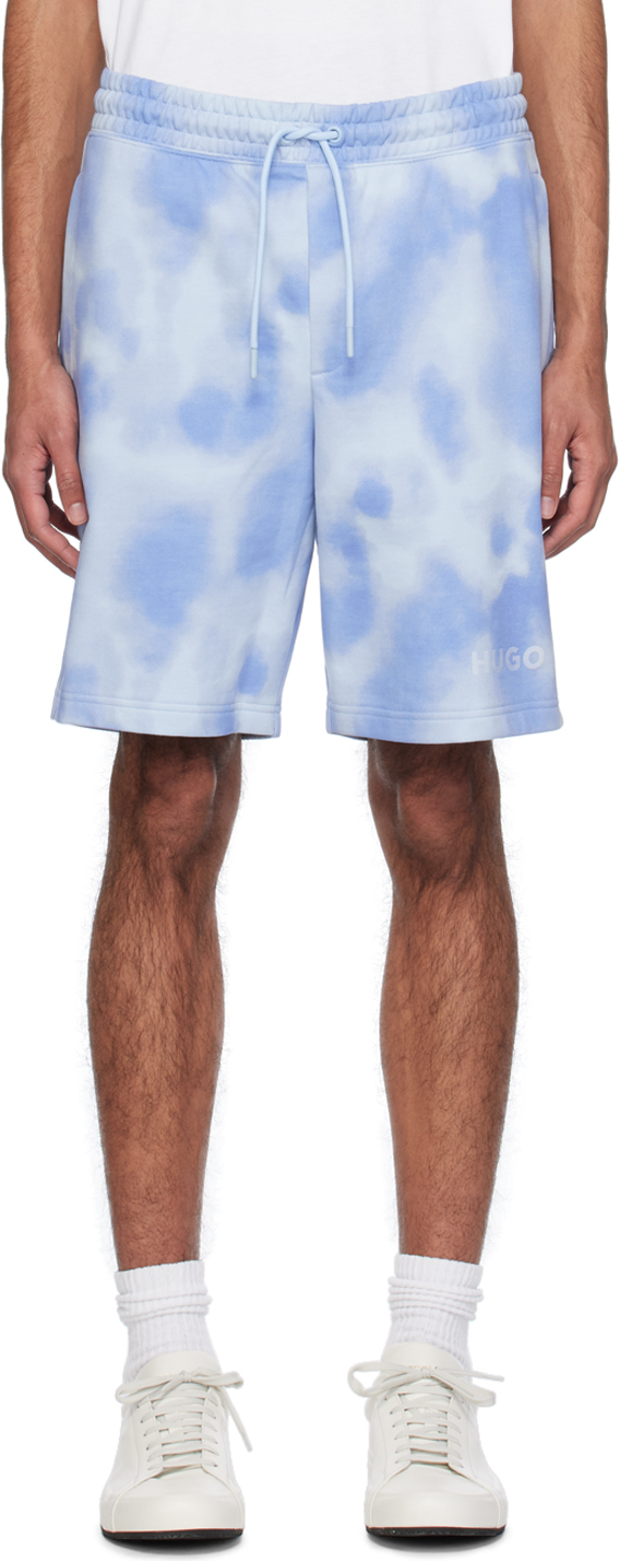 Hugo Blue Relaxed-fit Shorts In 485-open Blue