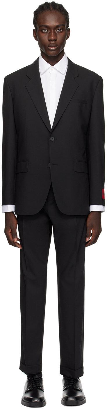 Hugo Black Tailored Suit In Black 001