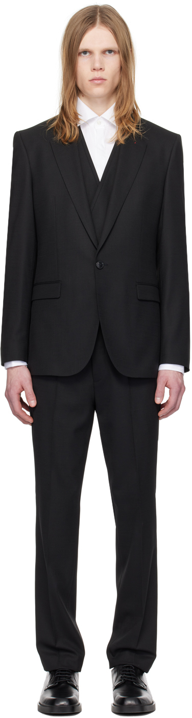 Shop Hugo Black Extra-slim-fit Suit In 001-black