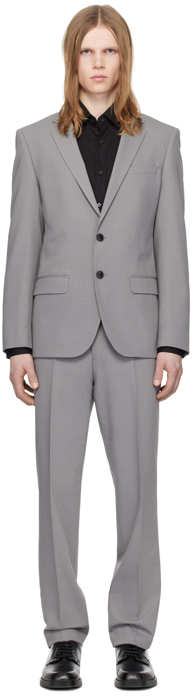 Shop Hugo Gray Slim-fit Suit In 055-light/pastelgrey