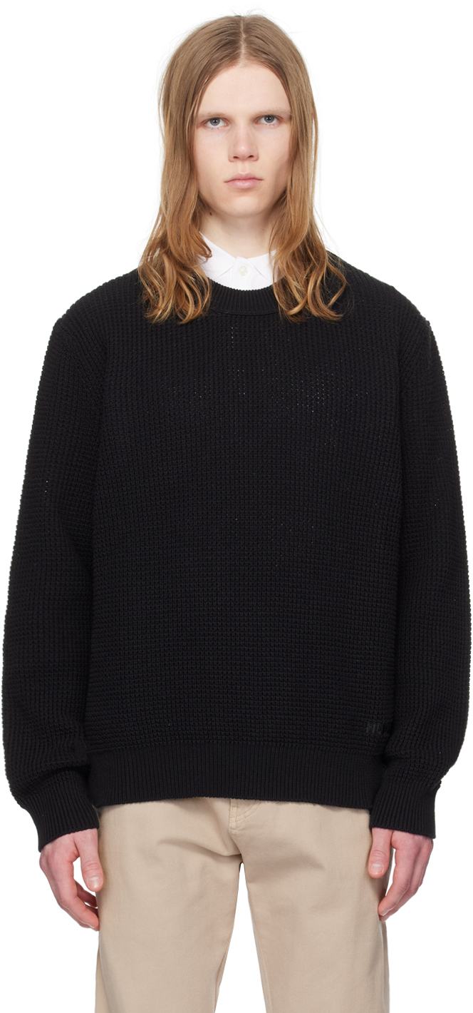 Shop Hugo Black Relaxed-fit Sweater In 001-black