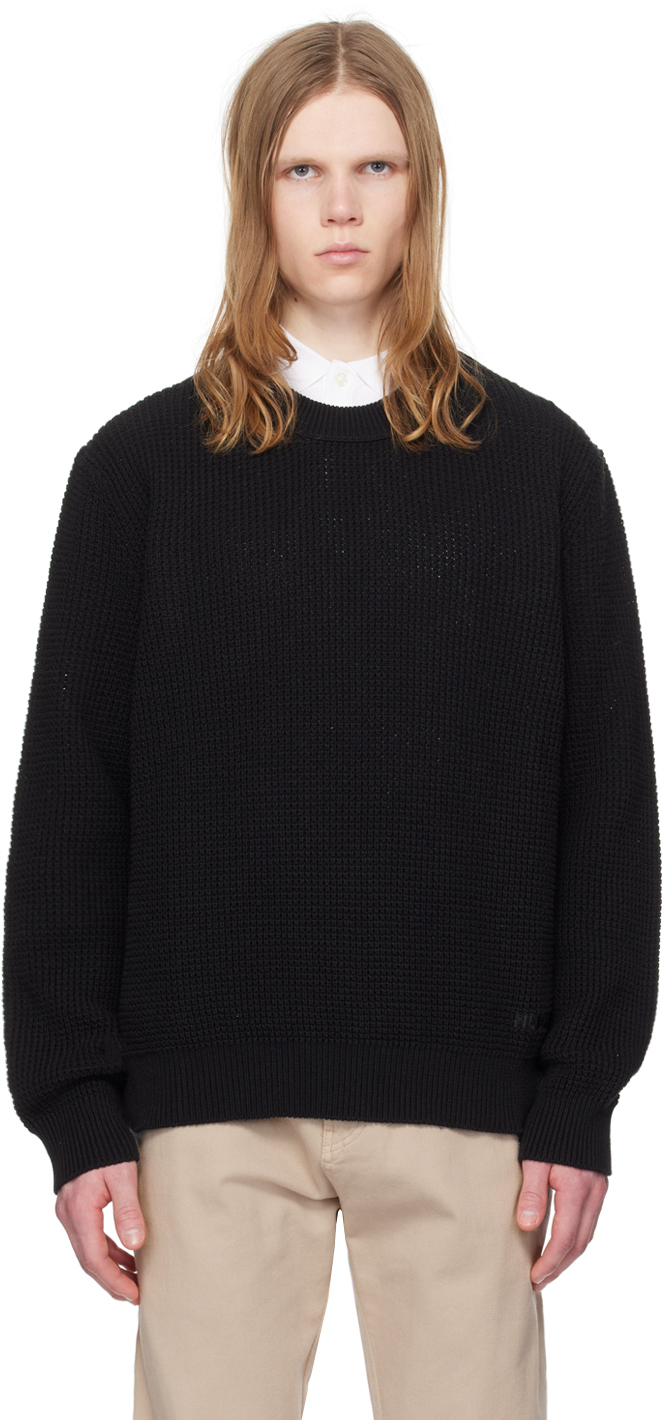 Hugo: Black Relaxed-Fit Sweater