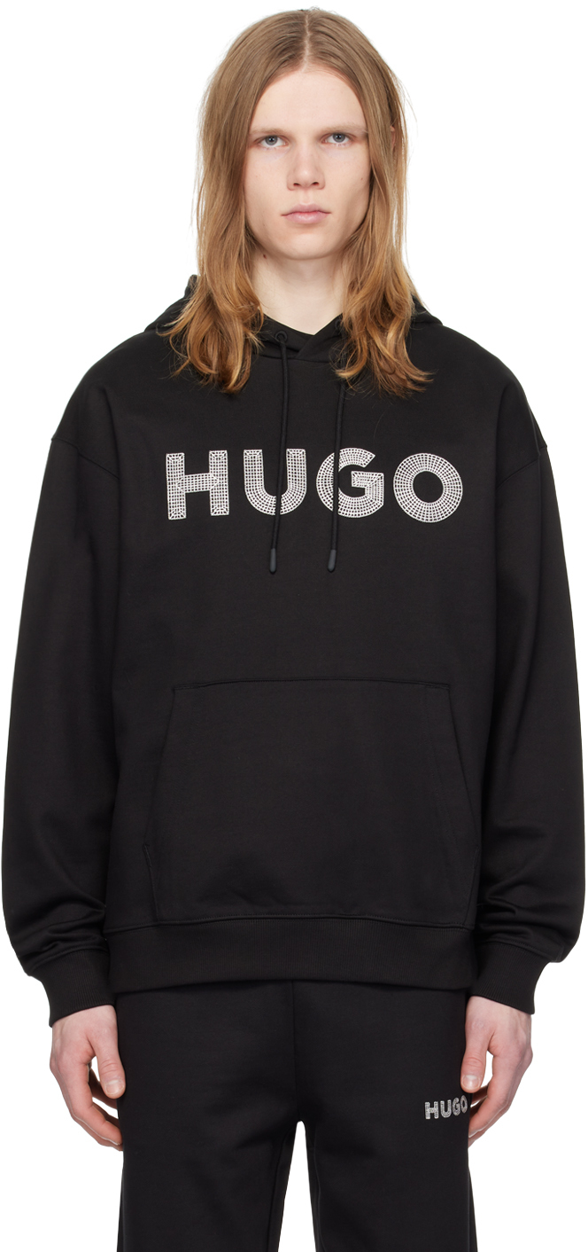 Hugo Black Embroidered Hoodie