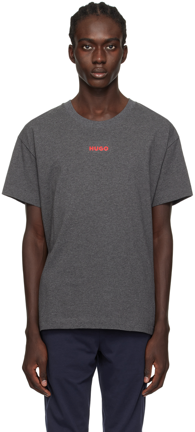 Hugo Gray Printed T-shirt In Open Grey 061