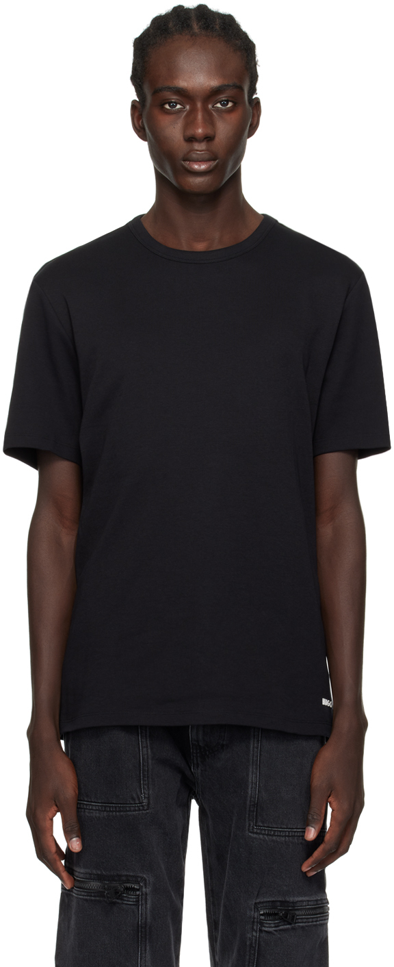 Hugo Black Bonded T-shirt In Black 001