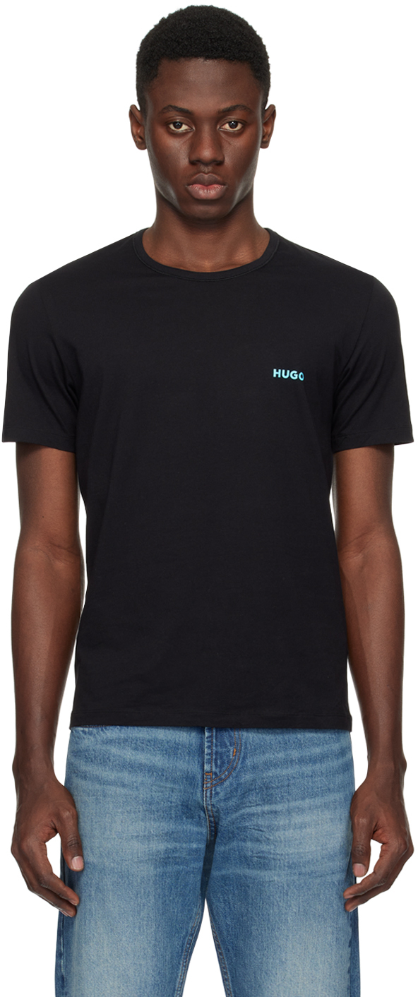 Hugo Three-pack Black T-shirts In 005-black