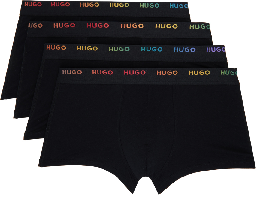 Hugo Five-pack Black Rainbow Boxers In 001-black