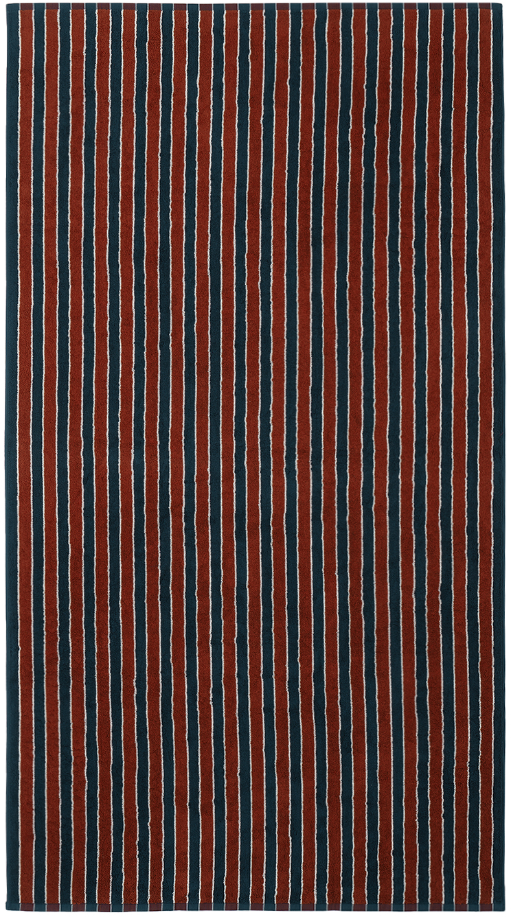 Autumn Sonata Navy & Red Helena Pool Towel In Tile, Navy & Cream