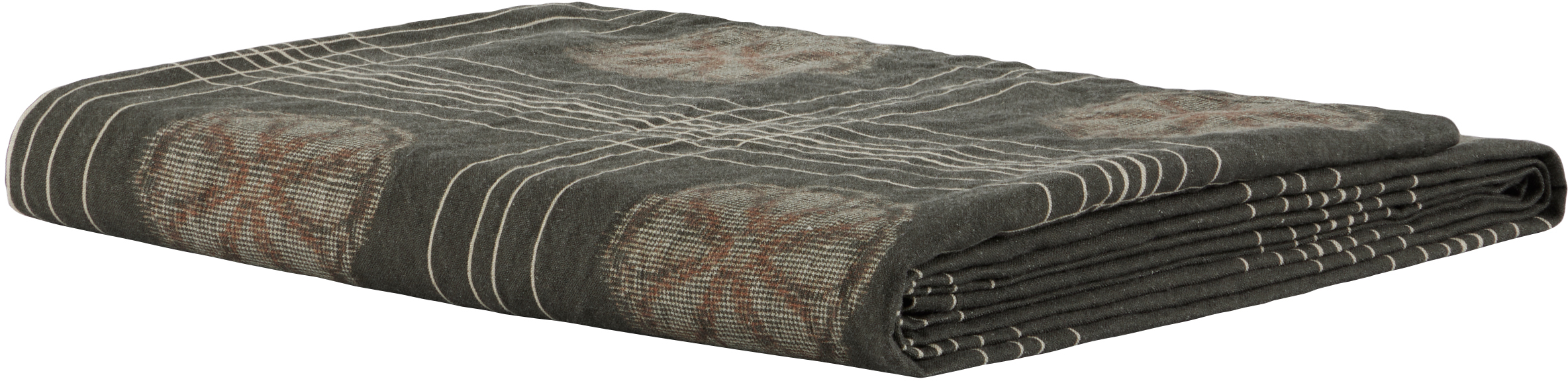 Autumn Sonata Gray & Beige Eva Tablecloth In Graphite/beige