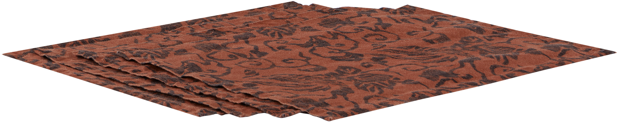 Autumn Sonata Four-pack Orange Marianne Placemats In Rust Orange/charcoal