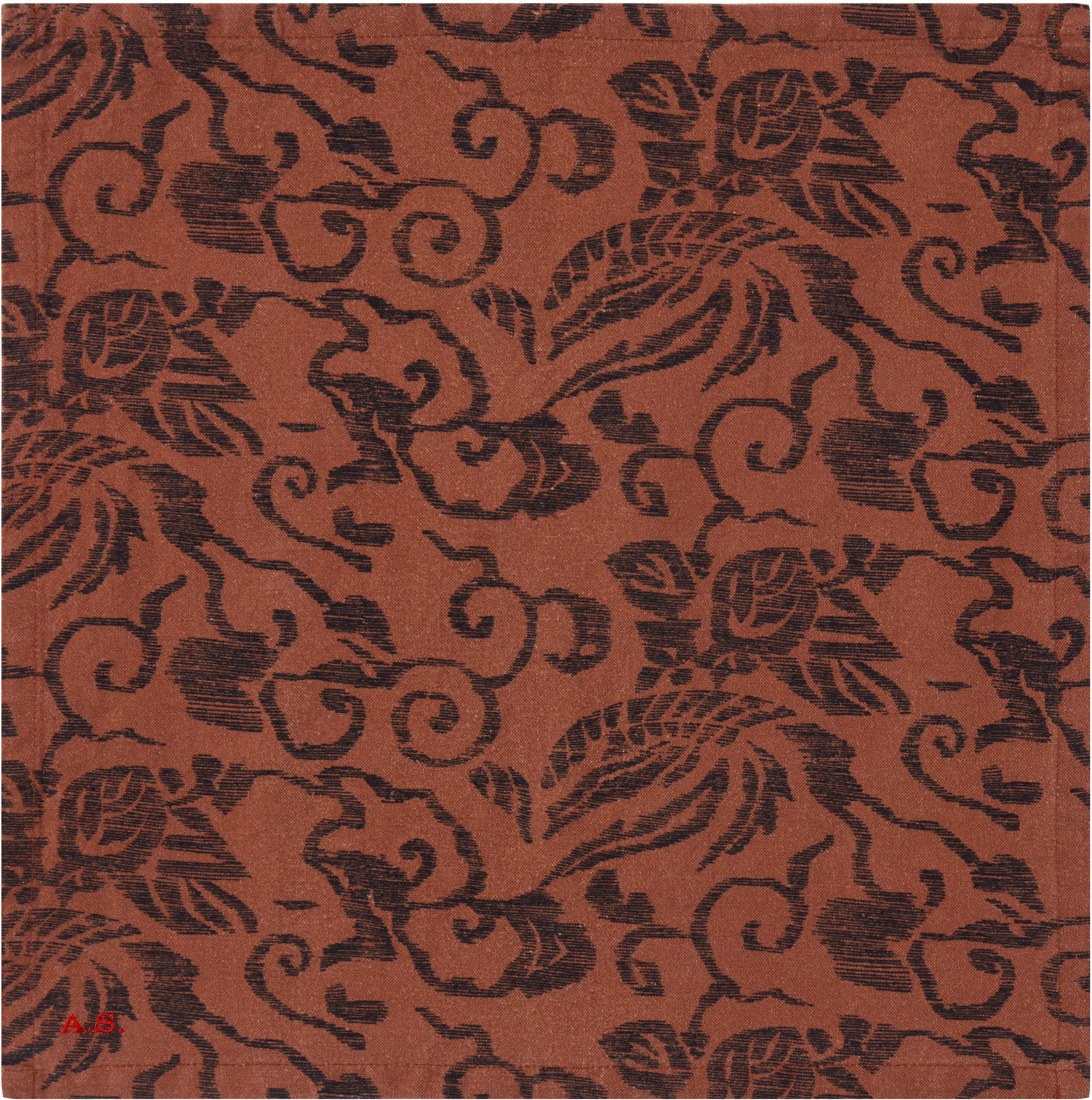 Autumn Sonata Four-pack Orange Marianne Napkins In Rust Orange/charcoal