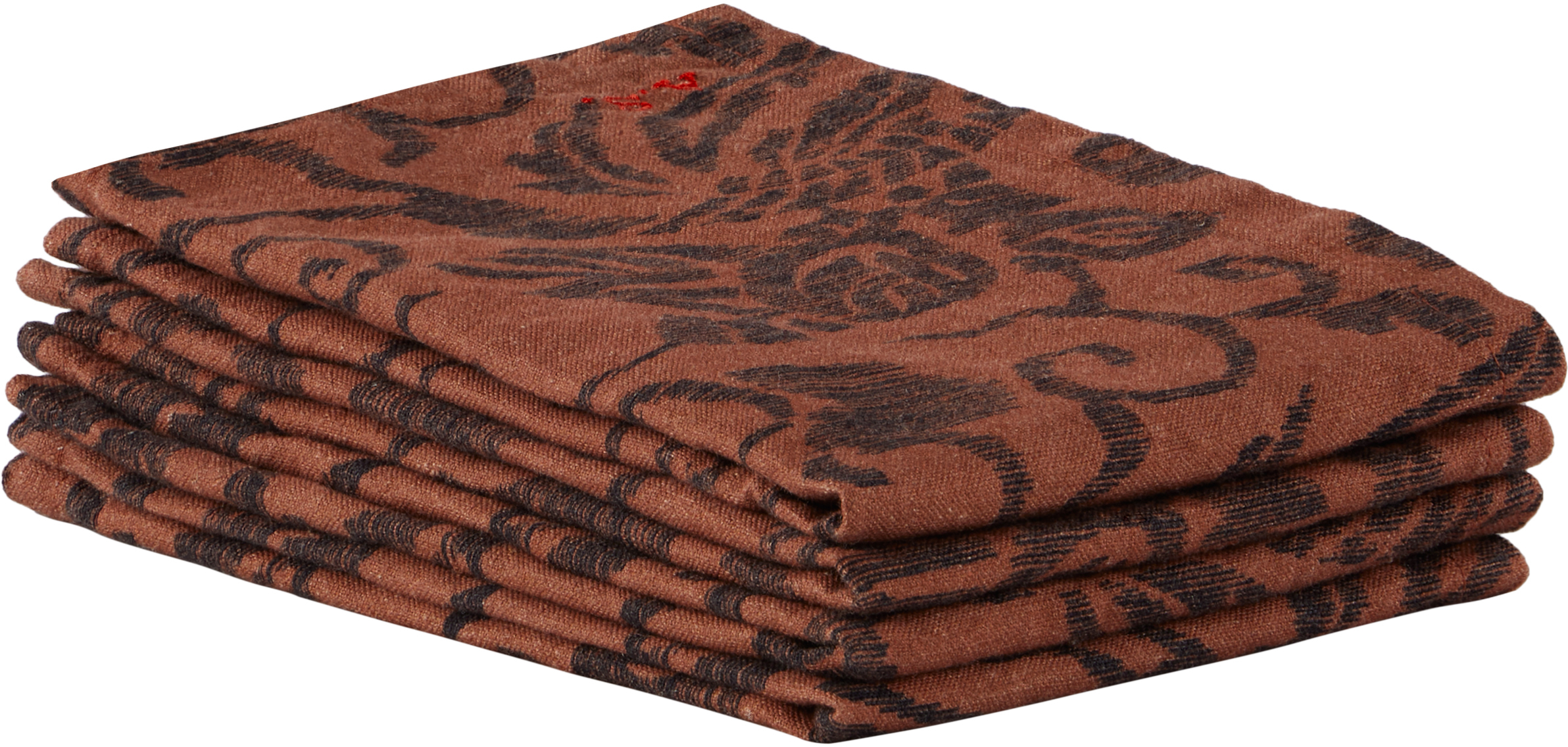 Autumn Sonata Four-pack Orange Marianne Napkins In Rust Orange/charcoal