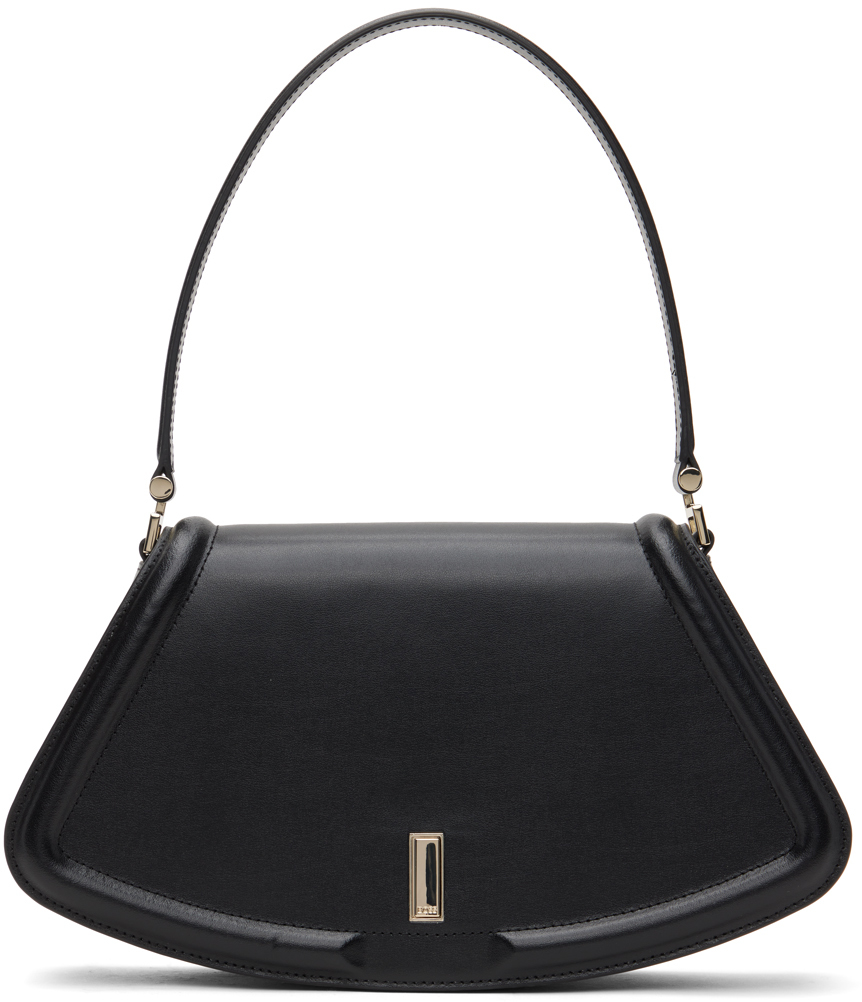 Black Leather Shoulder Bag by BOSS on Sale