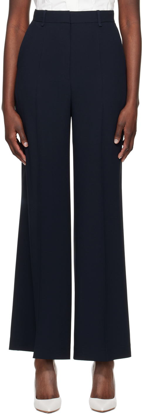 Navy Relaxed-Fit Trousers