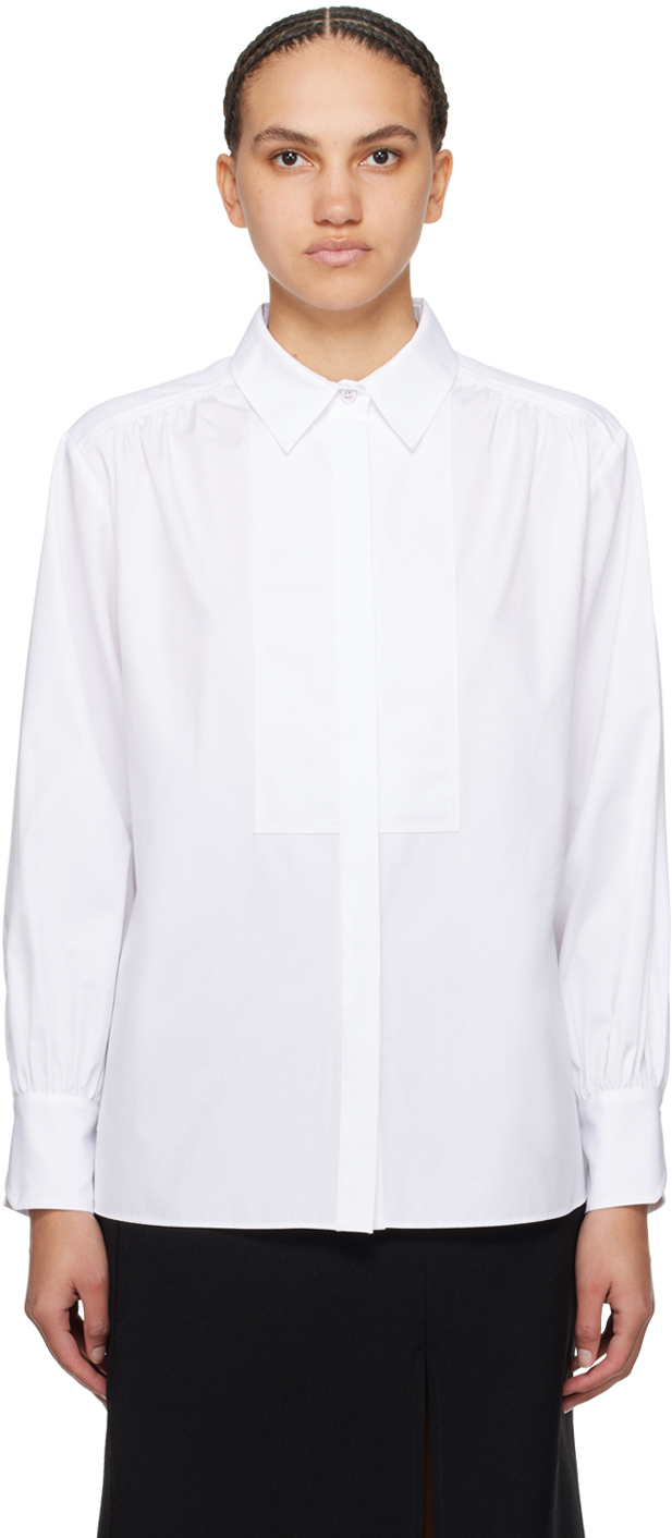 Hugo Boss White Paneled Shirt In 100 White