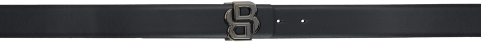 Hugo Boss Black Monogram Belt In 001-black