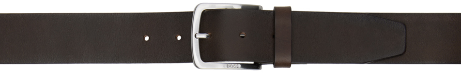 Brown Engraved-Logo Buckle Belt