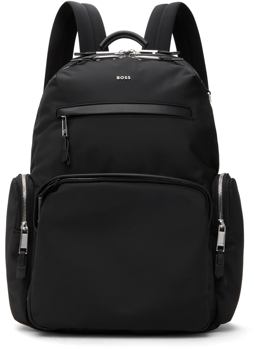 Hugo Boss Highway Logo-lettering Backpack In 001-black