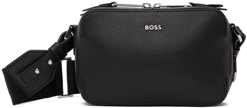 BOSS BLACK Highway Leather Holdall Black at CareOfCarl.com