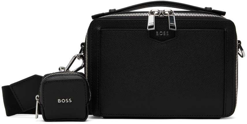 Shop Hugo Boss Black Shotgun Boxy Bag In 001-black