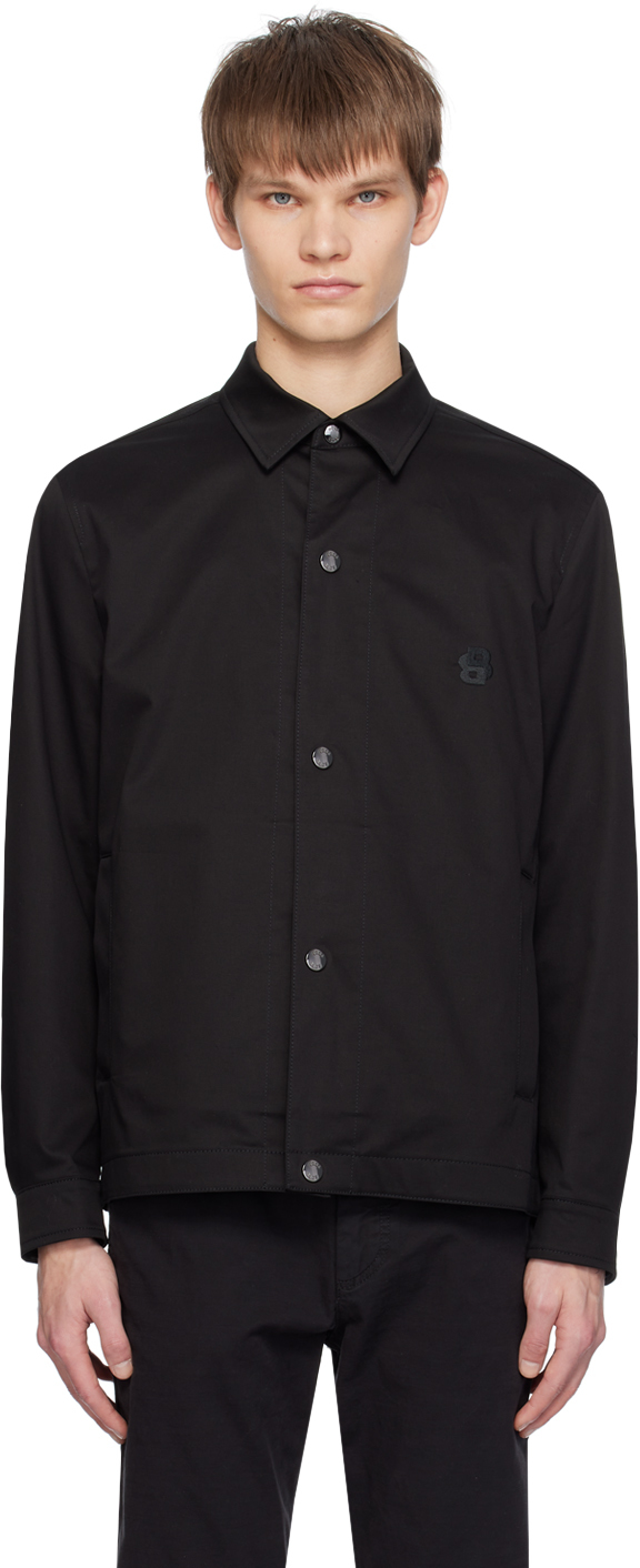 Shop Hugo Boss Black Relaxed-fit Jacket In 001-black