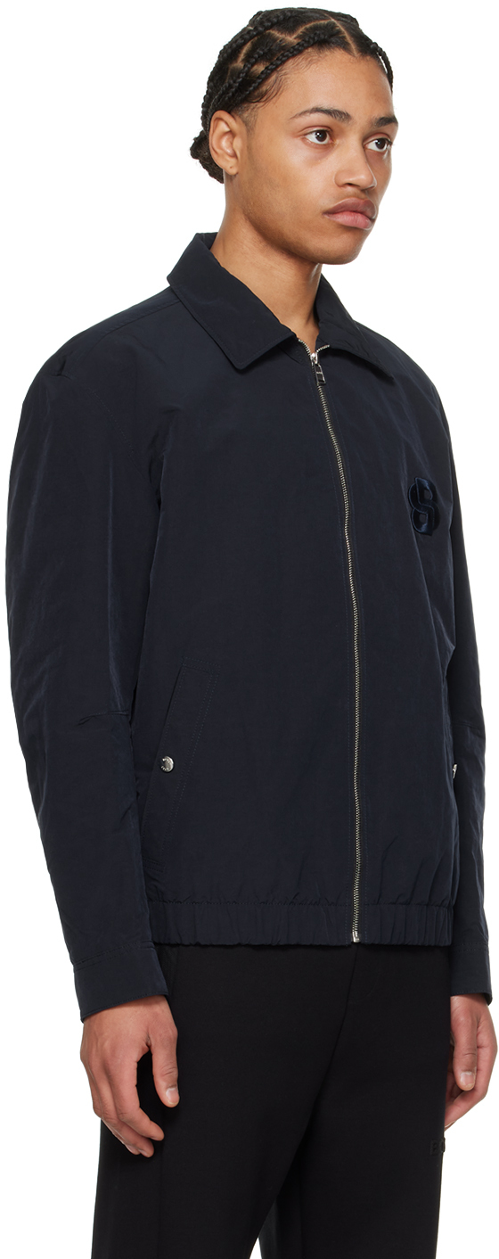 Hugo Boss Navy Double Monogram Jacket In 404-dark Blue