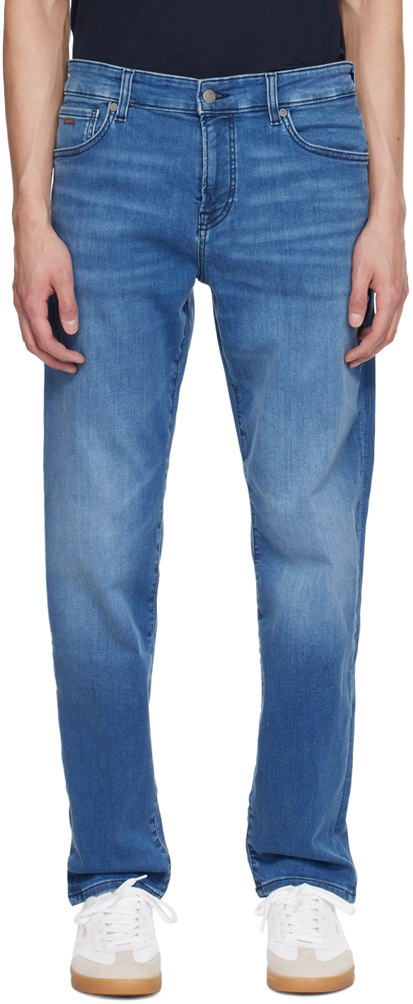 Hugo Boss Blue Regular-fit Jeans In 443-turquoise/aqua